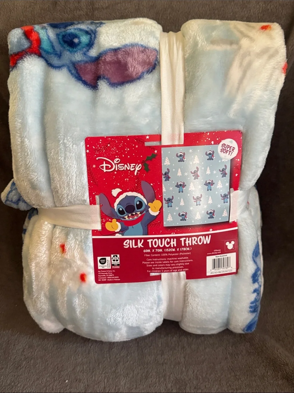 Disney Limited Edition Stitch Silk Touch Throw Blanket - Light Blu